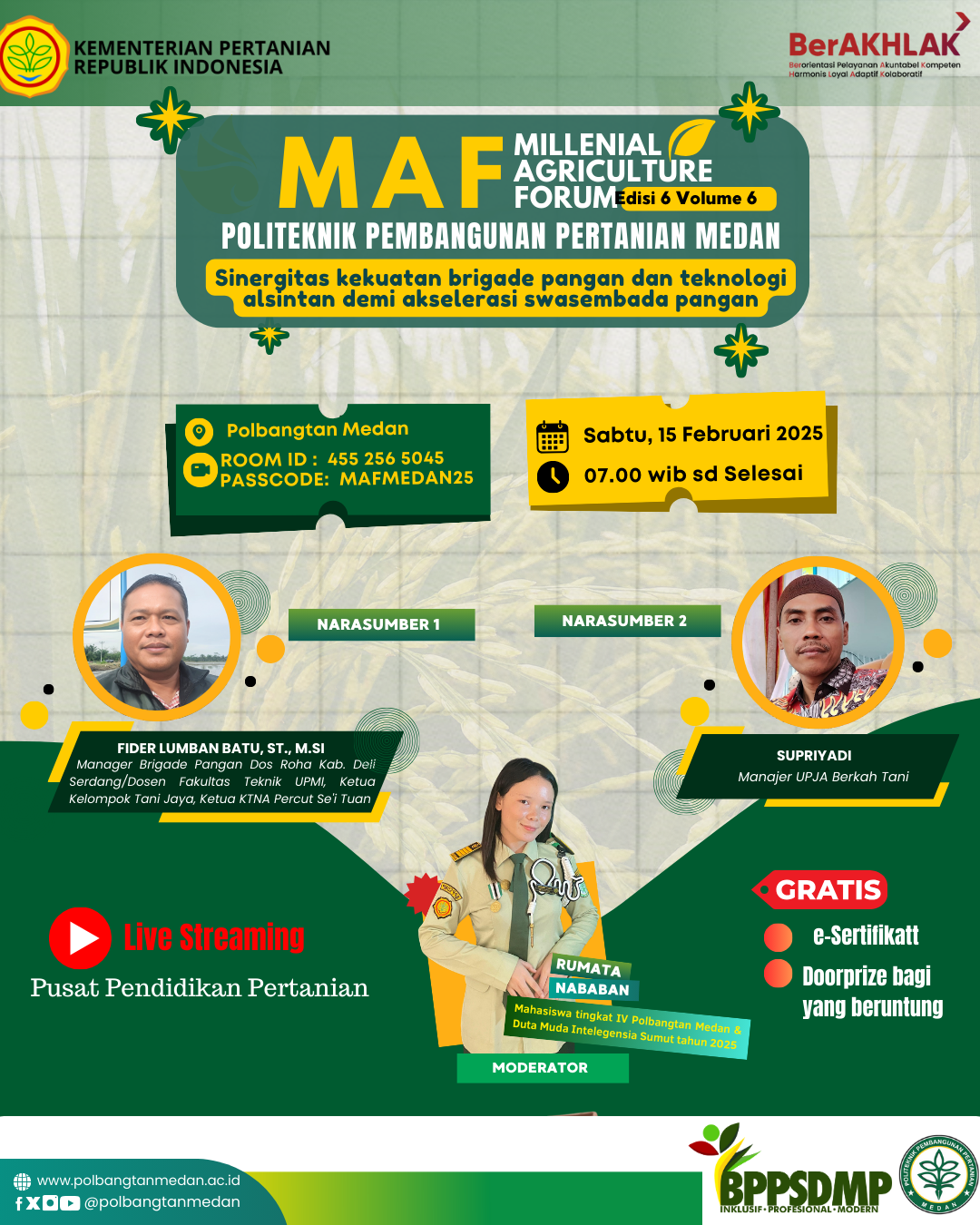 Millenial Agriculture Forum (MAF) Volume 6 Edisi 6 Politeknik Pembangunan Pertanian