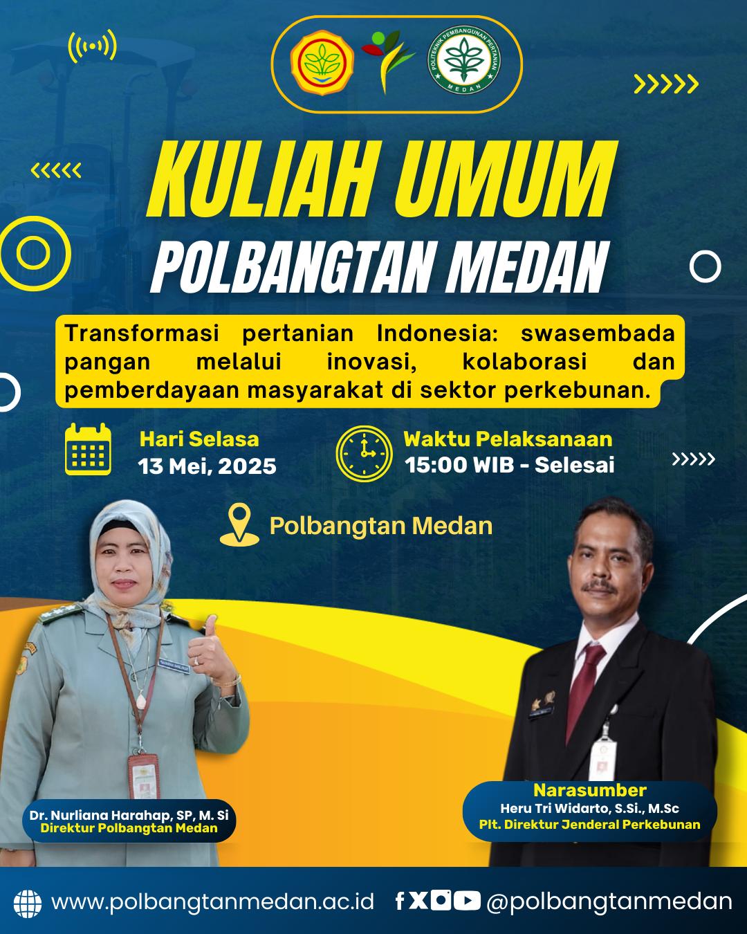 Kuliah Umum Polbangtan Medan bersama Plt. Direktur Jenderal Perkebunan