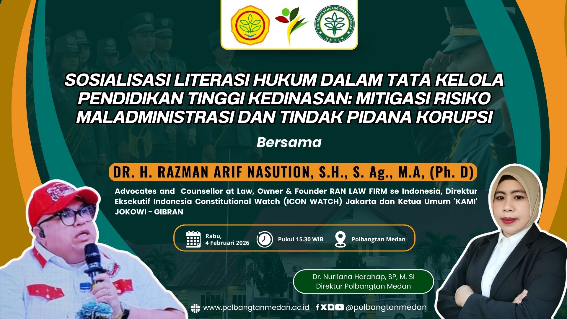 Sosialisasi Literasi Hukum dalam Tata Kelola Pendidikan Tinggi Kedinasan: Mitigasi Risiko Maladministrasi dan Tindak Pidana Korupsi