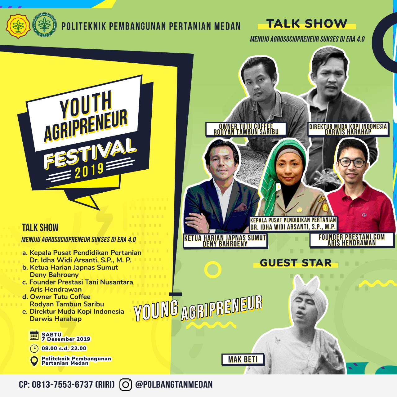 Polbangtan Medan akan gelar Youth Agripreneur Festival