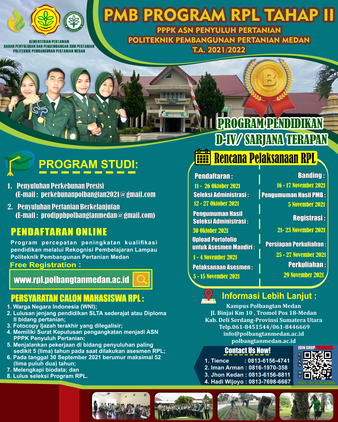 PMB Program RPL Tahap II PPPK ASN Penyuluh Pertanian Polbangtan Medan